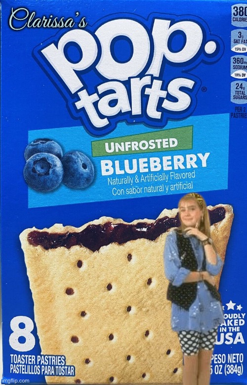 Clarissa's Pop Tarts | Clarissa’s | image tagged in food,nickelodeon,girl,live action,tv show,tv | made w/ Imgflip meme maker