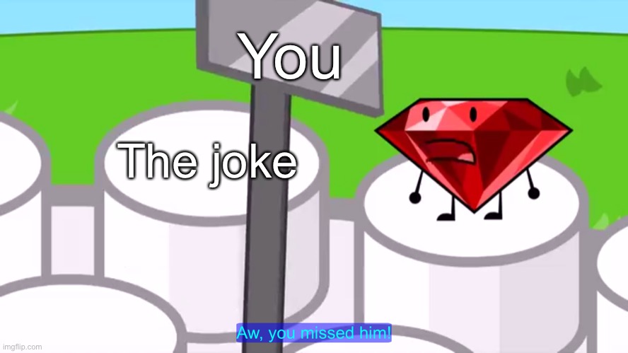Aw, you missed him | The joke You | image tagged in aw you missed him | made w/ Imgflip meme maker