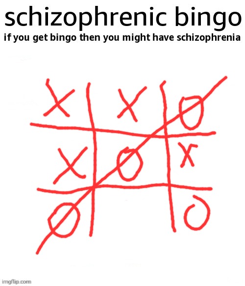schizophrenic bingo | image tagged in schizophrenic bingo | made w/ Imgflip meme maker