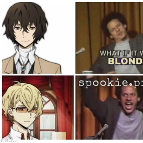 blonde dazai | image tagged in bsd,dazai | made w/ Imgflip meme maker