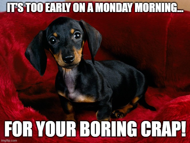 Leave me out of it | IT'S TOO EARLY ON A MONDAY MORNING... FOR YOUR BORING CRAP! | image tagged in i hate mondays,mondays,monday mornings,funny memes | made w/ Imgflip meme maker