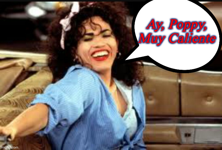 John Leguizamo waitress | Ay, Poppy,
Muy Caliente | image tagged in john leguizamo waitress | made w/ Imgflip meme maker