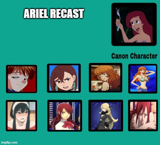 ariel recast | ARIEL RECAST | image tagged in ariel recast,the little mermaid,anime,redheads,casting couch,gaming | made w/ Imgflip meme maker