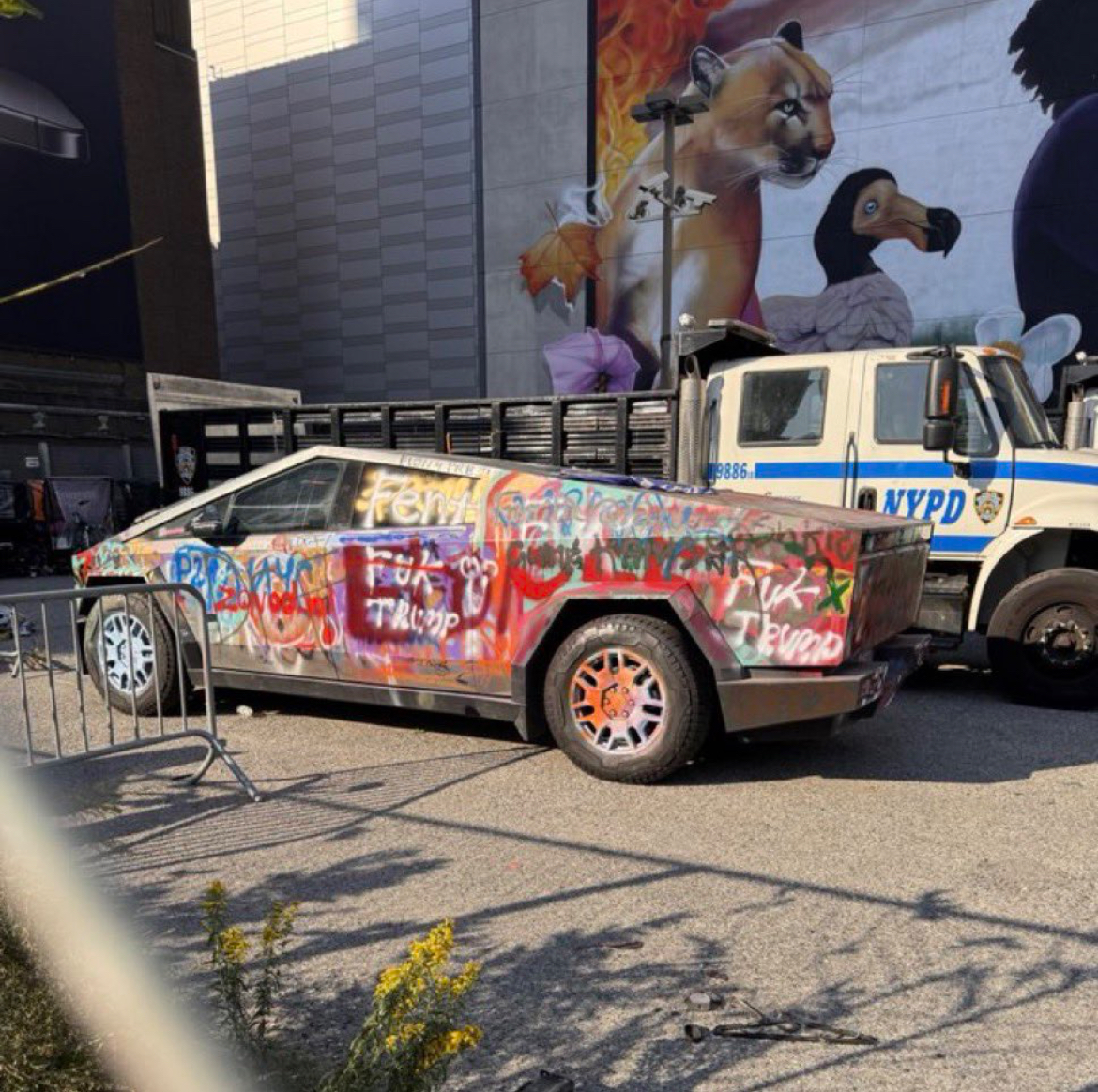 Graffiti Cyber Truck Blank Meme Template