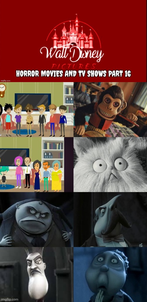 The Walt Disney Company Horror Movies and TV Shows Villains 16 Blank Meme Template