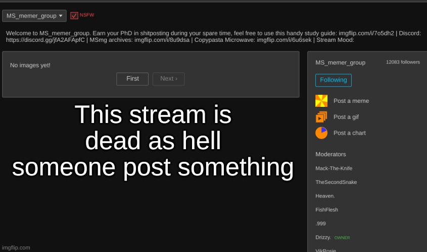 This stream is dead as hell someone post something | made w/ Imgflip meme maker