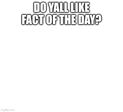 Blank | DO YALL LIKE FACT OF THE DAY? | image tagged in blank | made w/ Imgflip meme maker