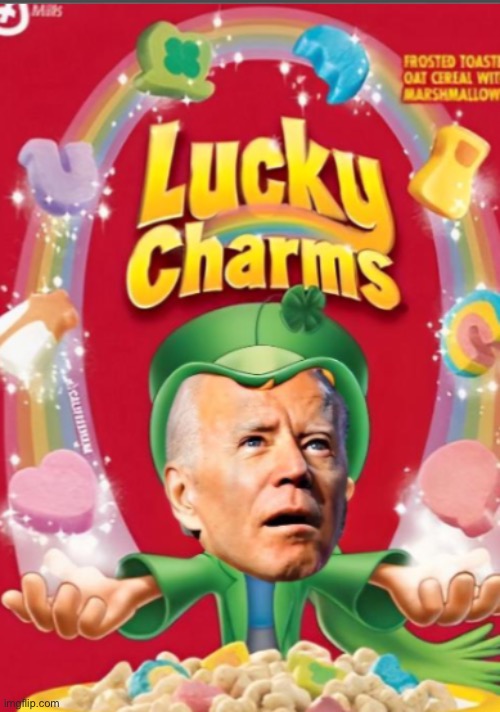 image tagged in lucky charms,maga,joe biden,donald trump,president trump,st patrick's day | made w/ Imgflip meme maker