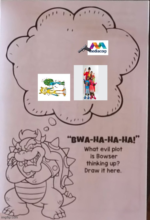 MediaCorp's evil plan | image tagged in bowsers evil plan | made w/ Imgflip meme maker