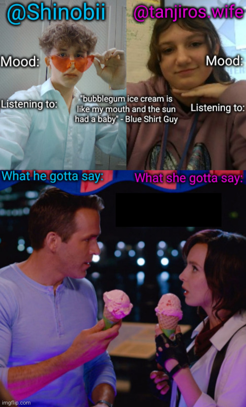 new temp???? | image tagged in shinobii and tanjiros wife announcement temp | made w/ Imgflip meme maker