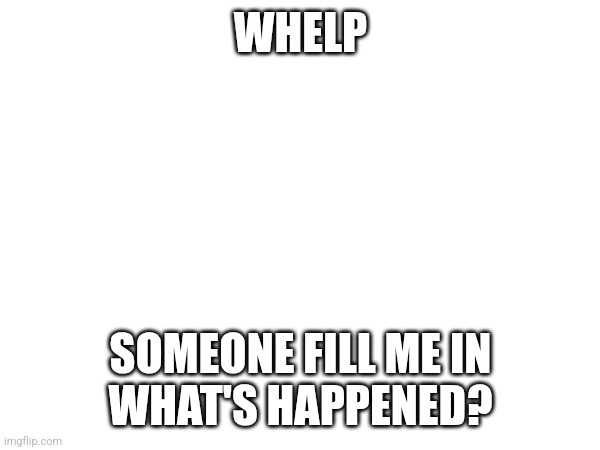 E | WHELP; SOMEONE FILL ME IN
WHAT'S HAPPENED? | image tagged in e | made w/ Imgflip meme maker