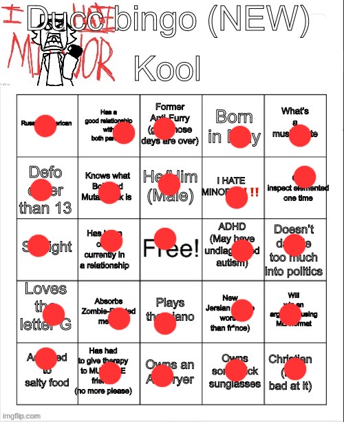 Ducc bingo (NEW) | image tagged in ducc bingo new | made w/ Imgflip meme maker