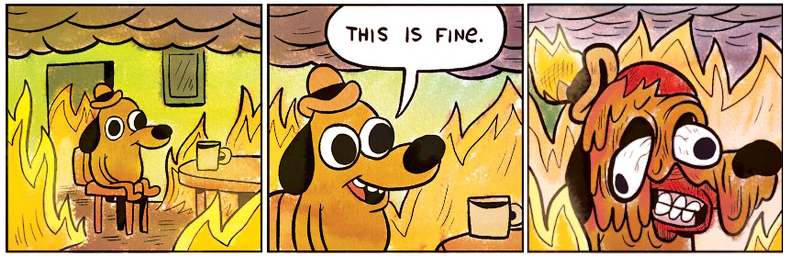 This is Fine 3-Panel Blank Meme Template