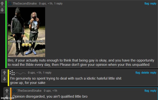 what fucking qualifies me to not be hateful, shinobii? | made w/ Imgflip meme maker