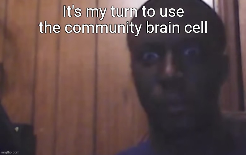 Omegle victim 4 | It's my turn to use the community brain cell | image tagged in omegle victim 4 | made w/ Imgflip meme maker