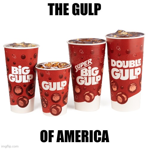 The Gulp | THE GULP; OF AMERICA | image tagged in soda | made w/ Imgflip meme maker