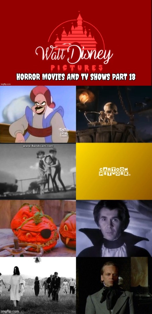 The Walt Disney Company Horror Movies and TV Shows Villains 18 Blank Meme Template