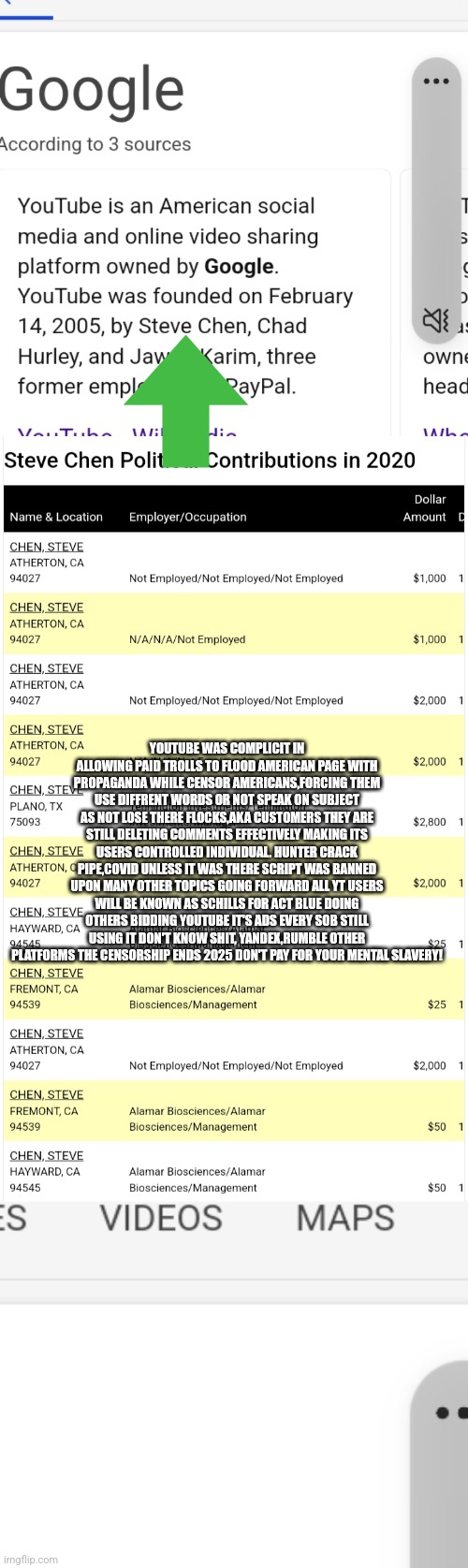 BREAKING ! ACT BLUE FUNDERS AND YOUTUBE CENSORED COVID 19 AND HUNTER CRACK PIPE BUT ALLOWED TRANNY BOOK READING | YOUTUBE WAS COMPLICIT IN ALLOWING PAID TROLLS TO FLOOD AMERICAN PAGE WITH PROPAGANDA WHILE CENSOR AMERICANS,FORCING THEM USE DIFFRENT WORDS OR NOT SPEAK ON SUBJECT AS NOT LOSE THERE FLOCKS,AKA CUSTOMERS THEY ARE STILL DELETING COMMENTS EFFECTIVELY MAKING ITS USERS CONTROLLED INDIVIDUAL. HUNTER CRACK PIPE,COVID UNLESS IT WAS THERE SCRIPT WAS BANNED UPON MANY OTHER TOPICS GOING FORWARD ALL YT USERS WILL BE KNOWN AS SCHILLS FOR ACT BLUE DOING OTHERS BIDDING YOUTUBE IT'S ADS EVERY SOB STILL USING IT DON'T KNOW SHIT, YANDEX,RUMBLE OTHER PLATFORMS THE CENSORSHIP ENDS 2025 DON'T PAY FOR YOUR MENTAL SLAVERY! | image tagged in boycott,dontpayforslavery,fick | made w/ Imgflip meme maker