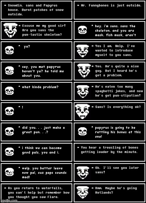 Chapter 20: sans. (Mr Funnybones) | made w/ Imgflip meme maker