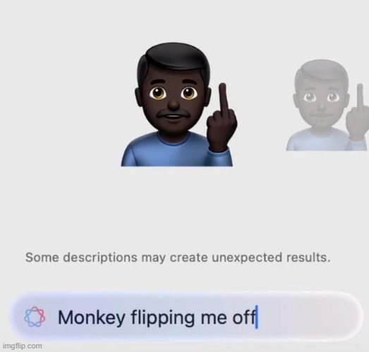 got this from R/accidentalracism | image tagged in funny,monkey,reddit,emoji,middle finger,flipping off | made w/ Imgflip meme maker