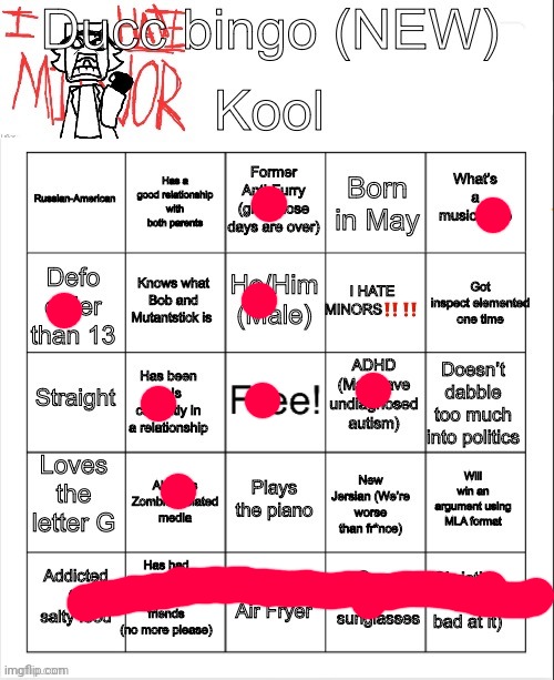 Ducc bingo (NEW) | image tagged in ducc bingo new | made w/ Imgflip meme maker