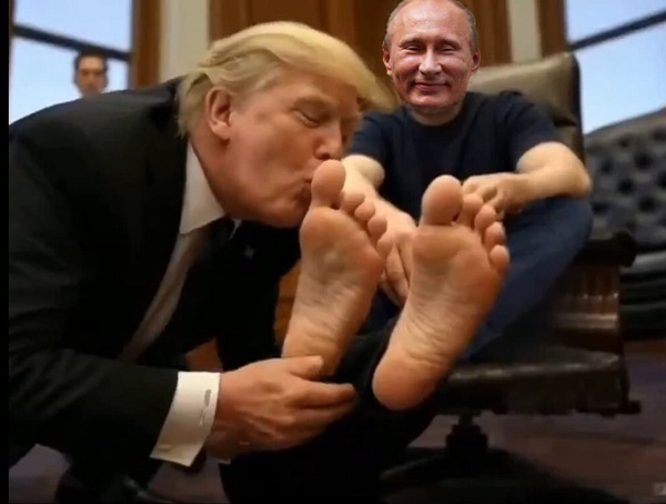 High Quality trump licking huilo  heels Blank Meme Template