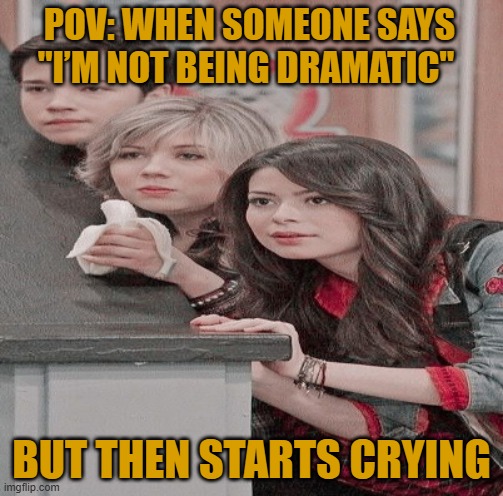 dramatic | POV: WHEN SOMEONE SAYS "I’M NOT BEING DRAMATIC"; BUT THEN STARTS CRYING | image tagged in memes | made w/ Imgflip meme maker