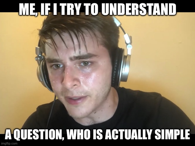 Fun | ME, IF I TRY TO UNDERSTAND; A QUESTION, WHO IS ACTUALLY SIMPLE | image tagged in fun | made w/ Imgflip meme maker