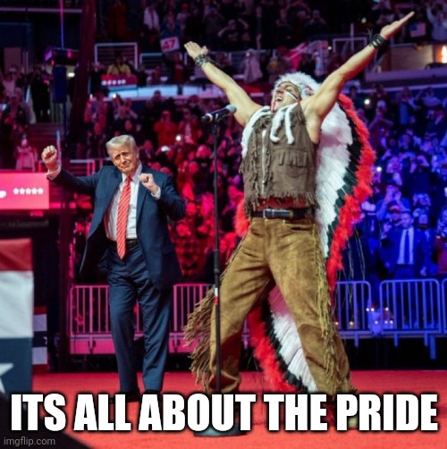 Trump YMCA | ITS ALL ABOUT THE PRIDE | image tagged in trump ymca | made w/ Imgflip meme maker