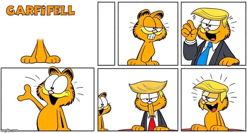 garfifell donarld tump  cola b | made w/ Imgflip meme maker