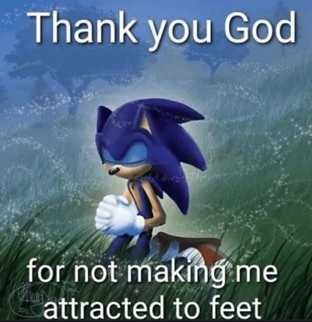 Thank you god for not making me attracted to feet Blank Meme Template