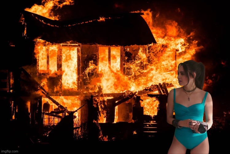 Lola Perez vs House Fire | image tagged in disney,disney channel,girl,swimsuit,house,fire | made w/ Imgflip meme maker