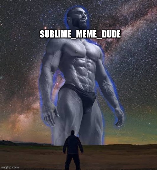 Big gigachad vs small guy | SUBLIME_MEME_DUDE | image tagged in big gigachad vs small guy | made w/ Imgflip meme maker