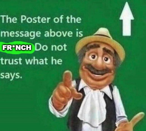 the user above is french Blank Meme Template