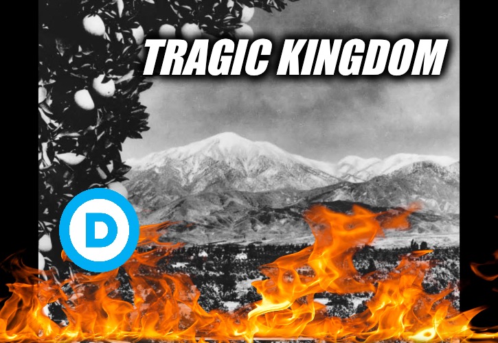 Tragic Kingdom | TRAGIC KINGDOM | image tagged in tragic kingdom,california fires,democrats,police state,political memes,political meme | made w/ Imgflip meme maker