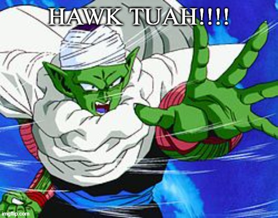 Piccolo | HAWK TUAH!!!! | image tagged in piccolo | made w/ Imgflip meme maker