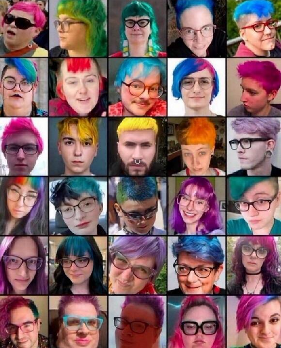 Blue purple hair pinkos Blank Meme Template