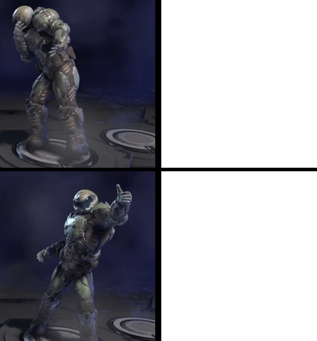 Doomguy bling Blank Meme Template