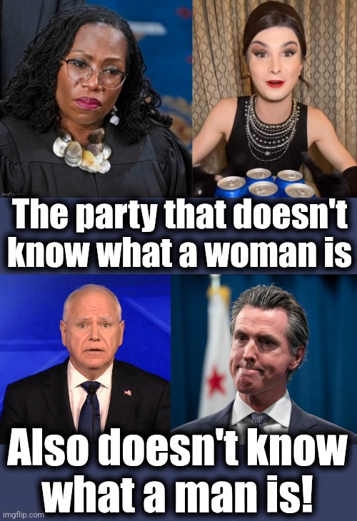 Don't let sanctimonious idiots preach to you | The party that doesn't
know what a woman is; Also doesn't know
what a man is! | image tagged in gavin newsom,memes,democrats,women,men,masculinity | made w/ Imgflip meme maker