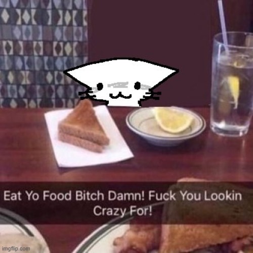 eat yo food bitch damn! | image tagged in eat yo food bitch damn | made w/ Imgflip meme maker
