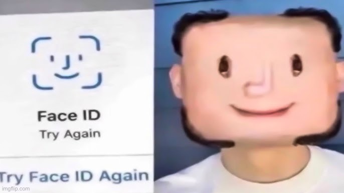 Face ID be like | image tagged in face id mascot | made w/ Imgflip meme maker