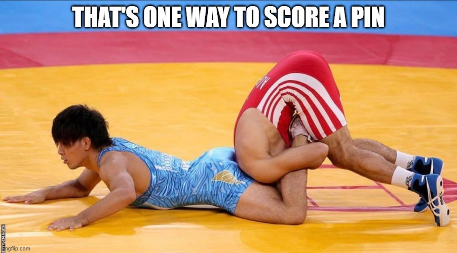 Wraslin | THAT'S ONE WAY TO SCORE A PIN | image tagged in sports | made w/ Imgflip meme maker
