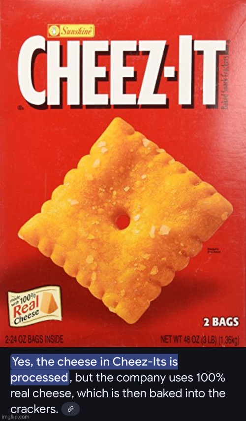 100% “real” cheese cheez it | image tagged in cheez it,100 real cheese | made w/ Imgflip meme maker