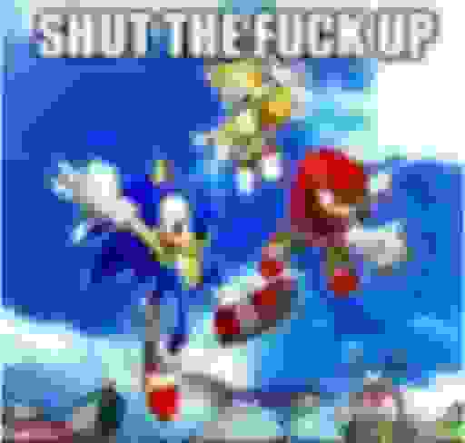 Shitty quality sonic stfu Blank Meme Template