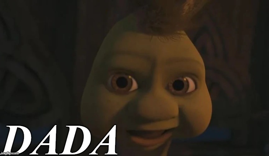 Shrek Nightmare | DADA | image tagged in shrek,baby,nightmare,donkey,shrek screaming | made w/ Imgflip meme maker