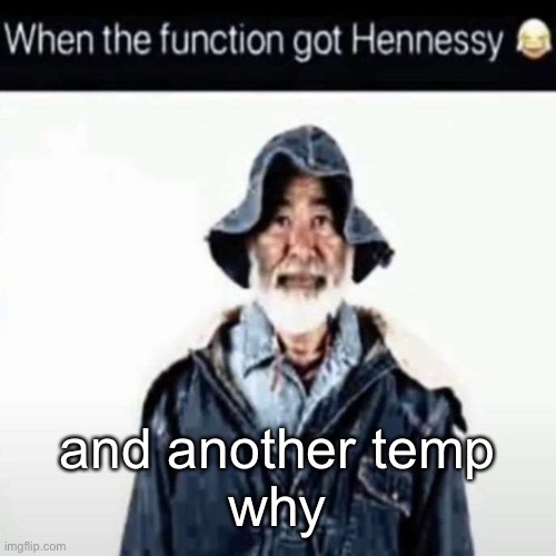 da function got hennessy | and another temp
why | image tagged in da function got hennessy | made w/ Imgflip meme maker