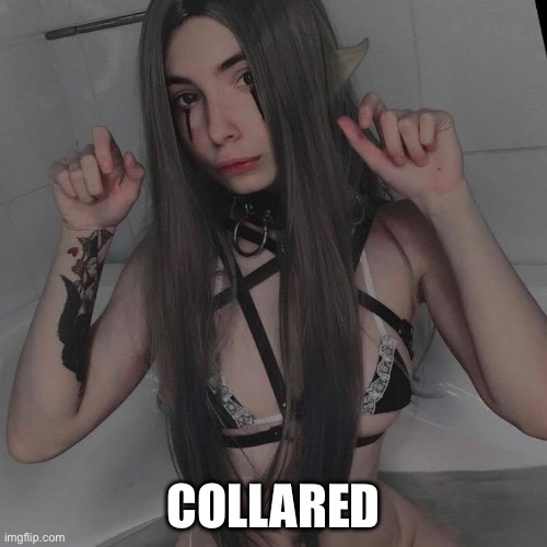 COLLARED | image tagged in collar,girl | made w/ Imgflip meme maker