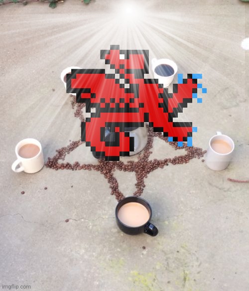 coffe pentagram | image tagged in coffe pentagram | made w/ Imgflip meme maker