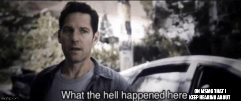 What the hell happened here | ON MSMG THAT I KEEP HEARING ABOUT | image tagged in what the hell happened here | made w/ Imgflip meme maker