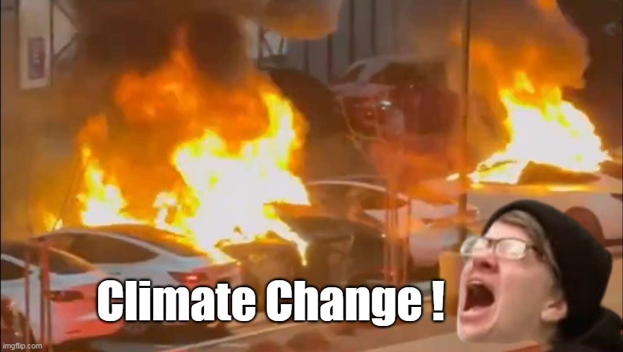 Only Plausible Cause | Climate Change ! | image tagged in tesla climate change lib meme | made w/ Imgflip meme maker